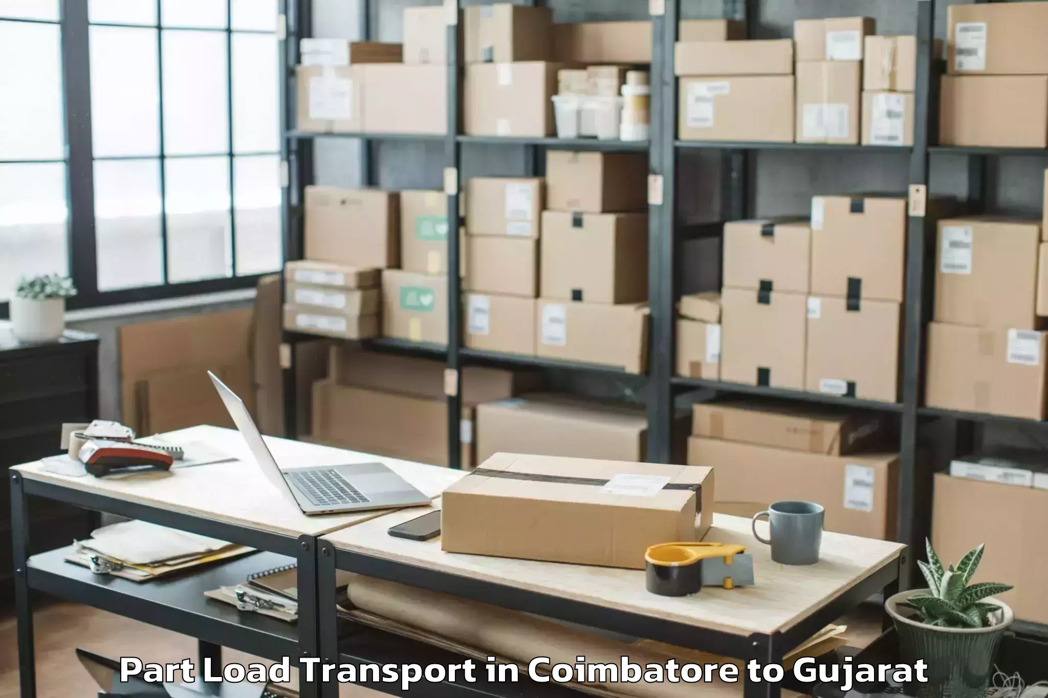 Expert Coimbatore to Udhana Part Load Transport